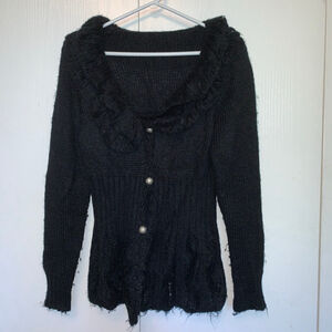 Women's Unbranded Black Knit Cardigan Sweater Size M